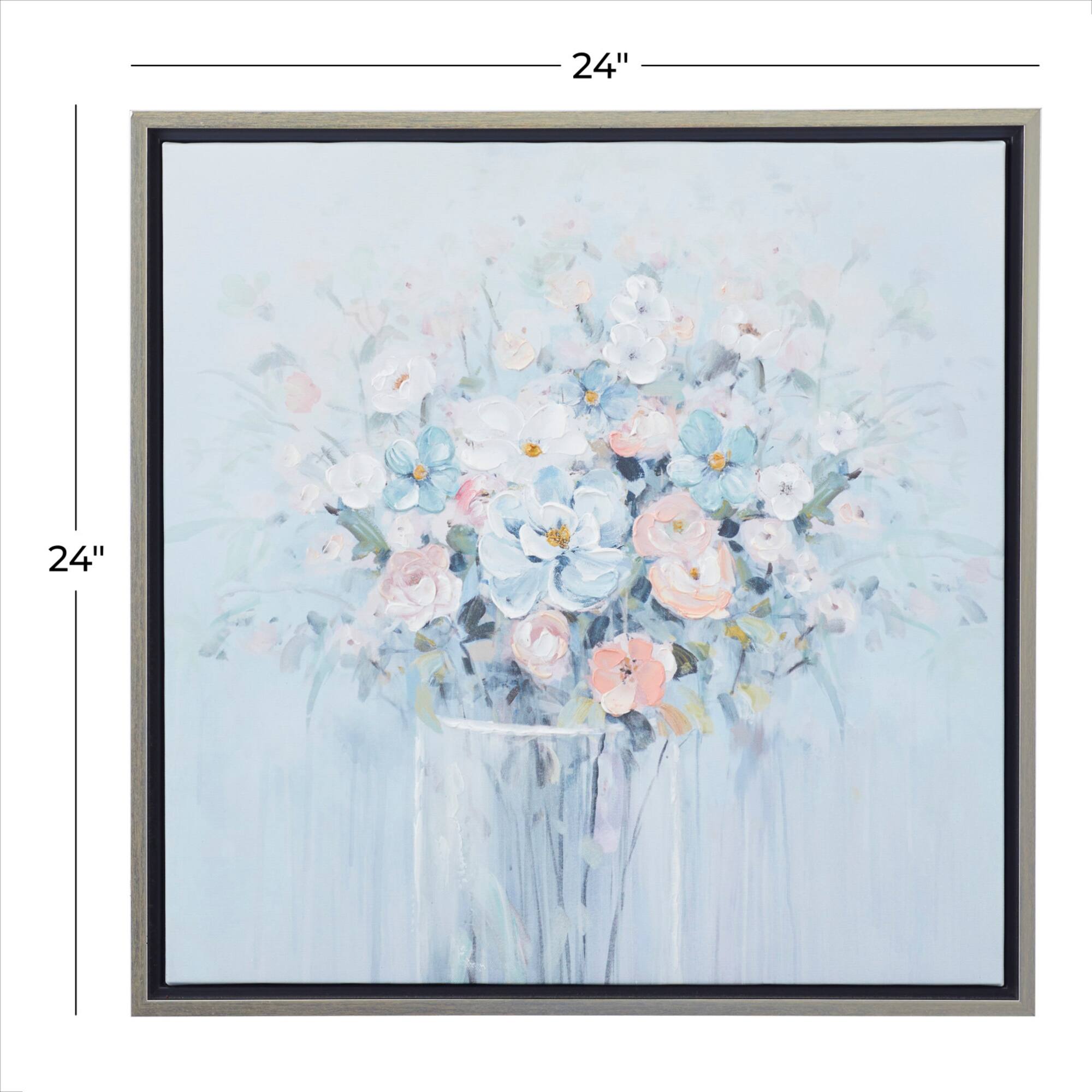 Blue Polystone French Country Framed Wall Art, 24" x 24"
